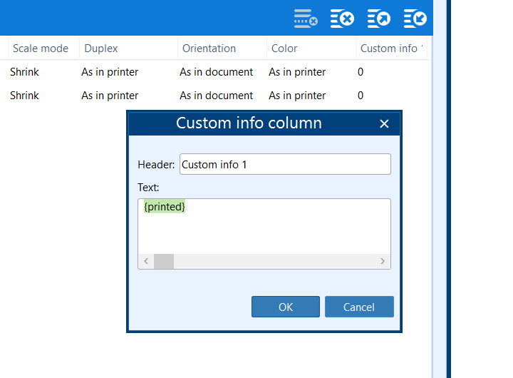 Sorting files by 'Custom info' column