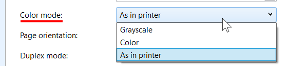 Set color mode in Print Conductor
