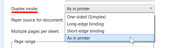 Set duplex (double-sided) printing in Print Conductor