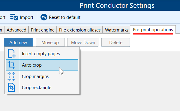 Print Conductor Pre-print Operations