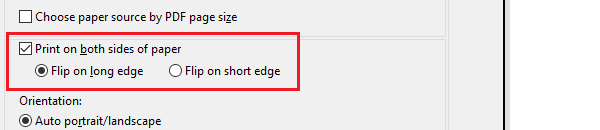 pdf flip on long edge or short edge