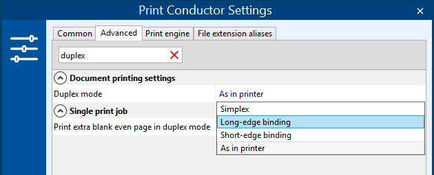 adobe pdf editor not showing 2 sided printer