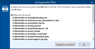 print conductor import list